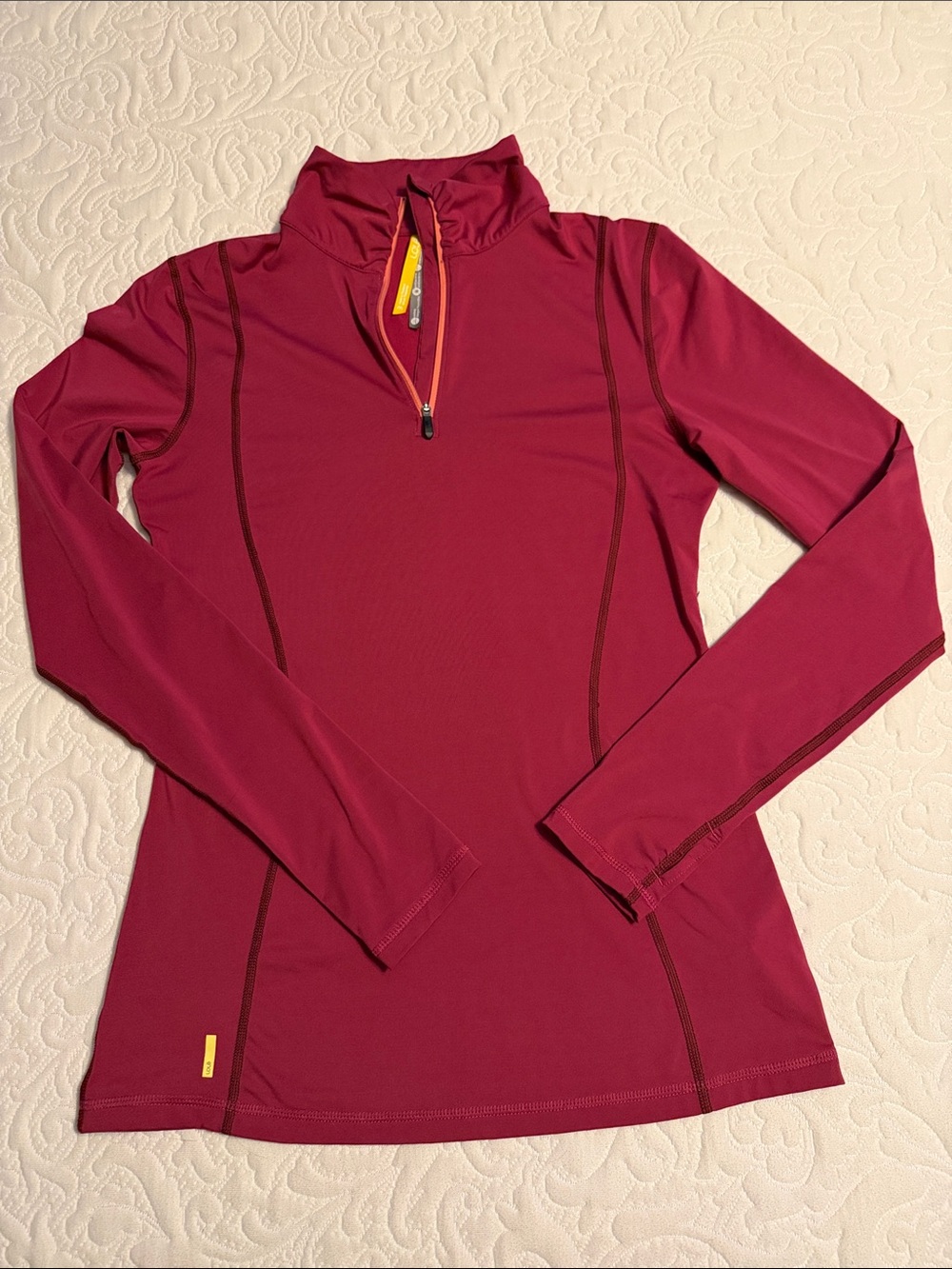 Lole Women's Maroon Quarter-Zip Performance Top